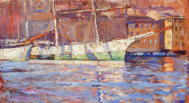 Image - Mykhailo S. Tkachenko: A Yacht in Port.